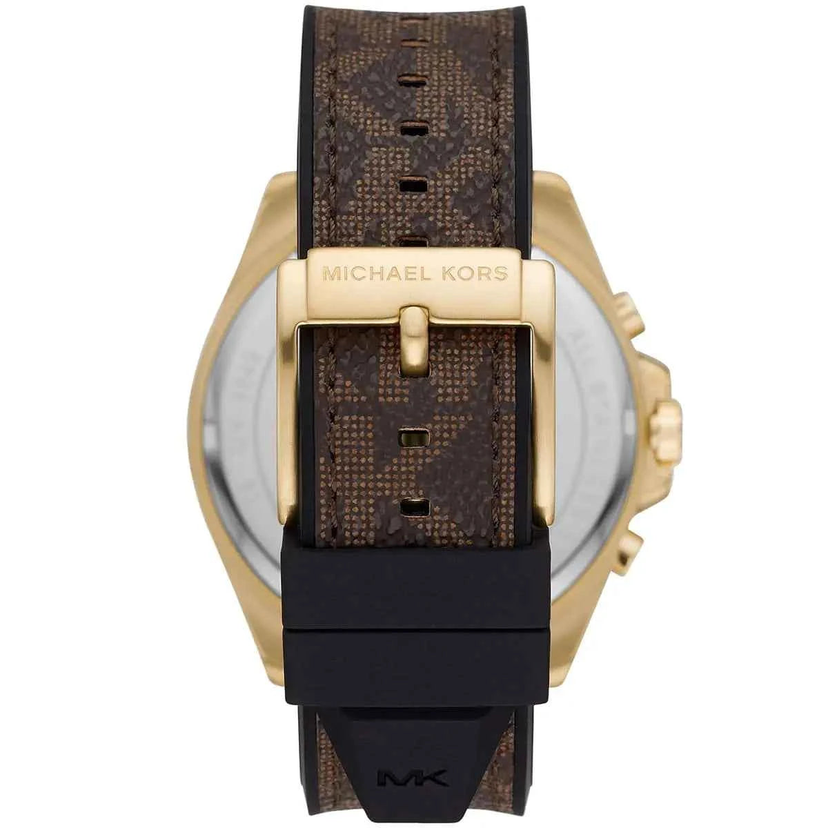Michael Kors Brecken MK8849 Men's Black Dial Brown Polyurethane Chronograph Watch