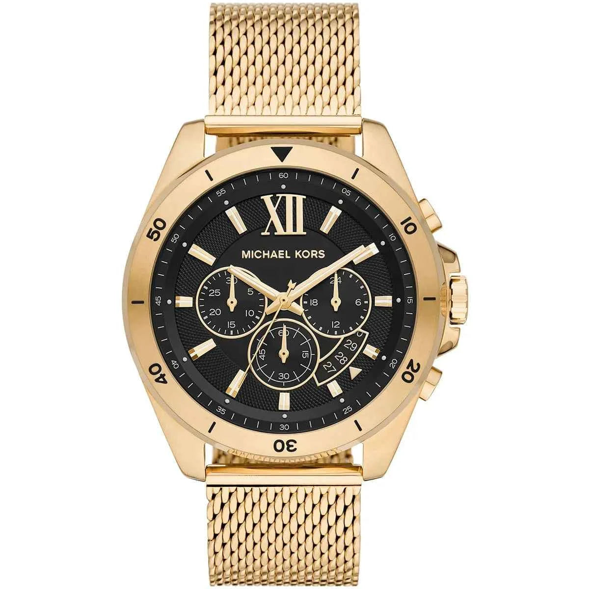 Michael Kors Brecken MK8867 Men's Black Dial Gold Stainless Steel Chronograph Watch