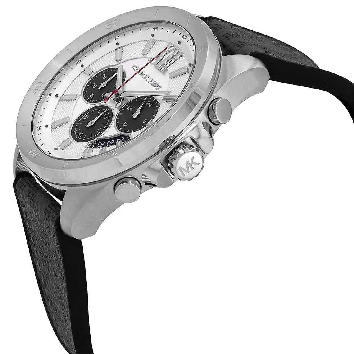 Michael Kors Brecken MK8922 Men's Silver Dial Gray Silicone Rubber Chronograph Watch