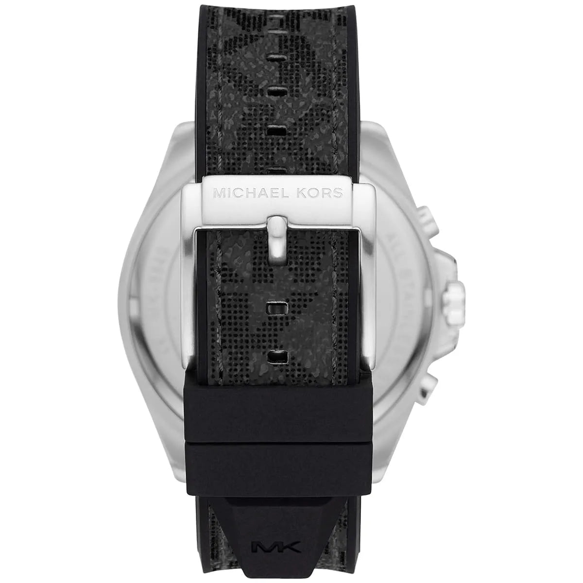 Back case of Michael Kors MK8922 quartz chronograph rubber strap wristwatch