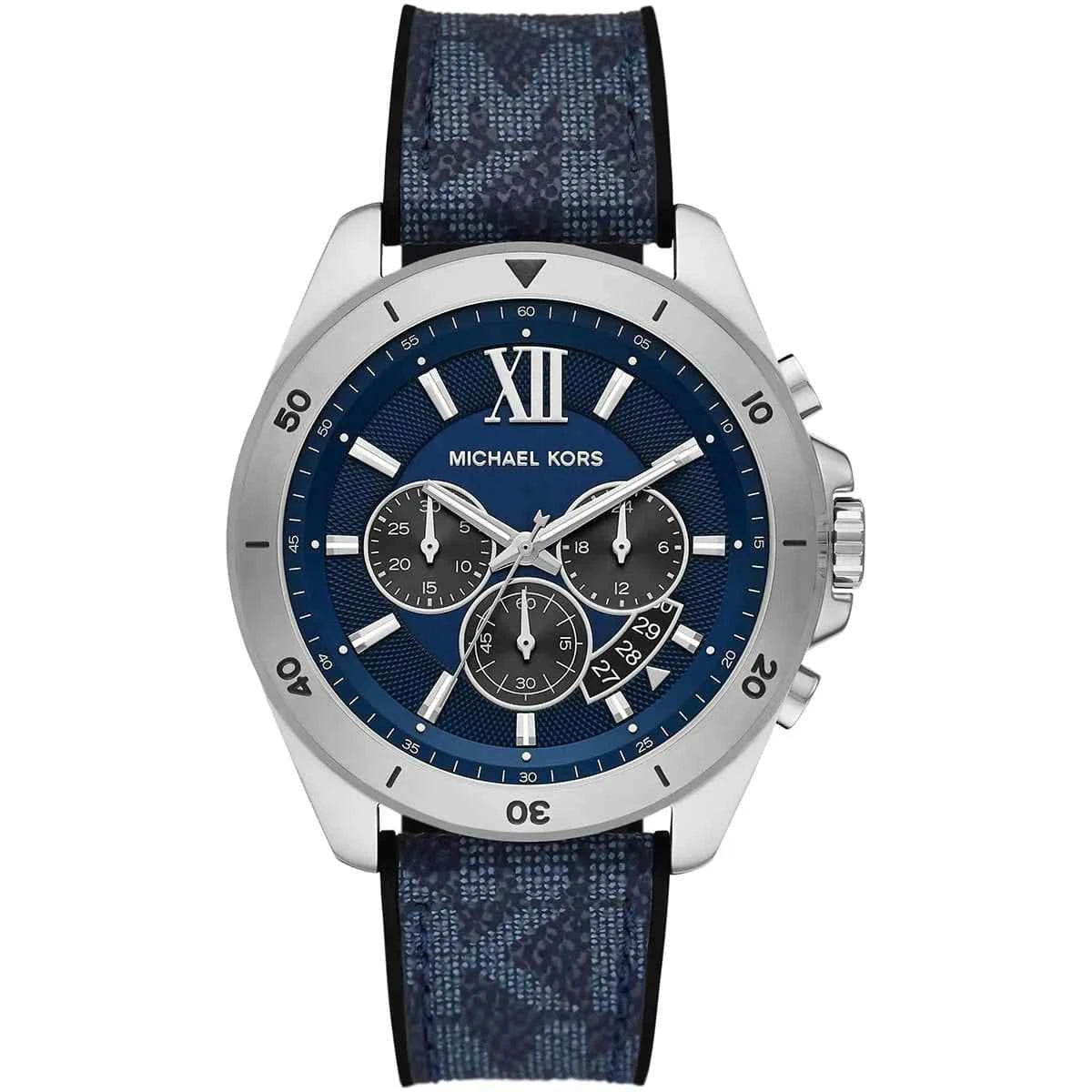 Michael Kors Brecken MK8923 Men's Blue Dial Blue Silicone Rubber Chronograph Watch