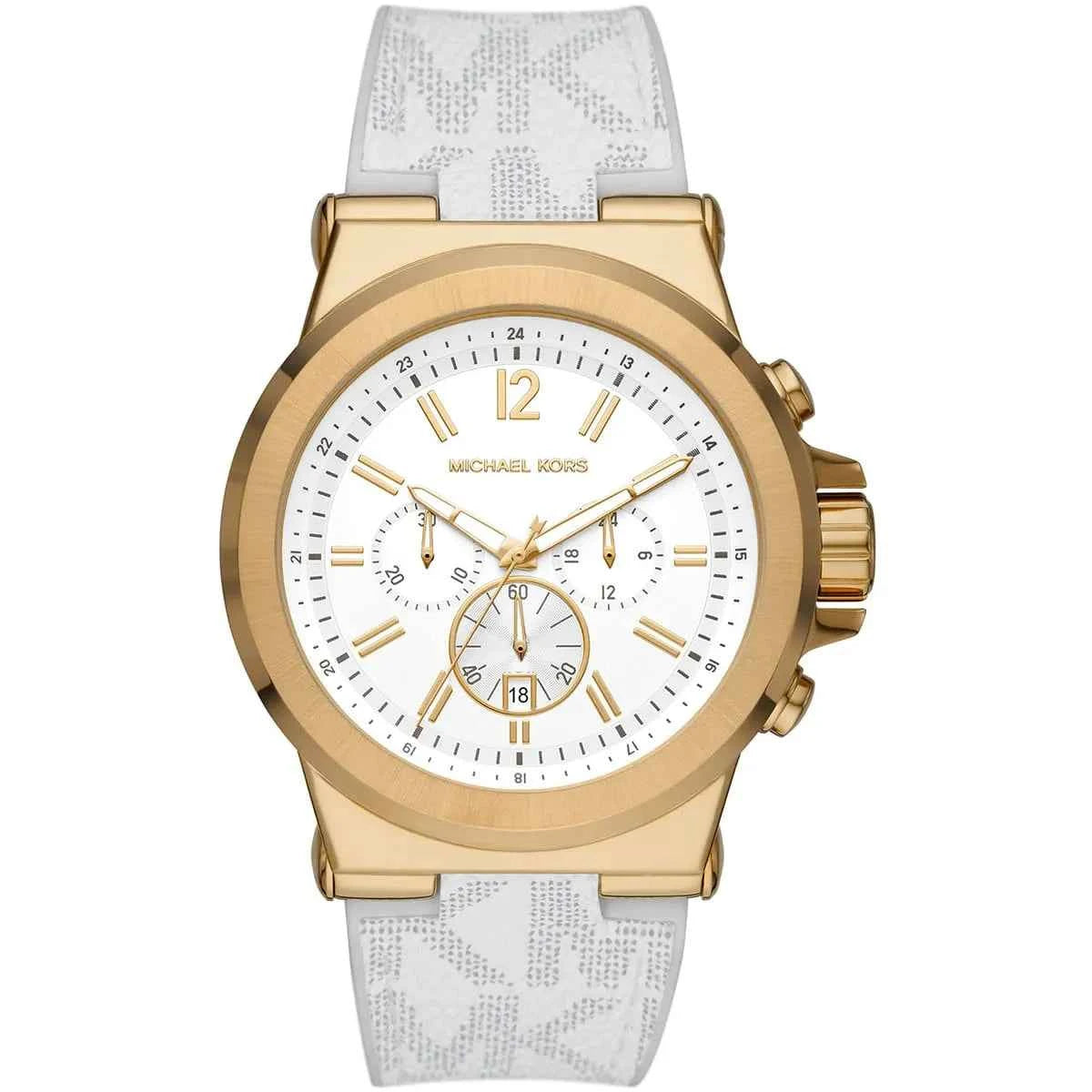 Michael Kors Dylan MK8937 Men's White Dial White Silicone Rubber Chronograph Watch