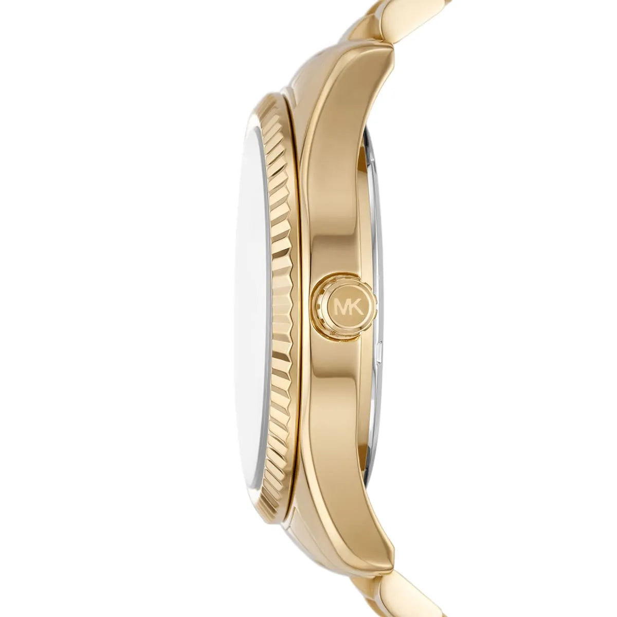 Side profile of Michael Kors Lexington MK8947 gold-tone stainless steel men's watch