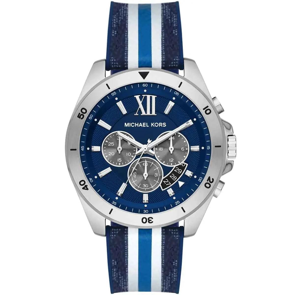 Michael Kors Brecken MK8950 Men's Blue Dial Blue Silicone Chronograph Watch