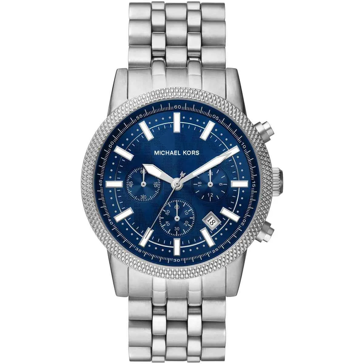 Michael Kors Hutton MK8952 Men's Blue Dial Silver Stainless Steel Chronograph Watch