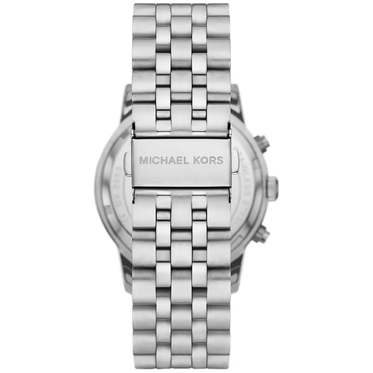 Back case of Michael Kors MK8952 quartz chronograph stainless steel wristwatch