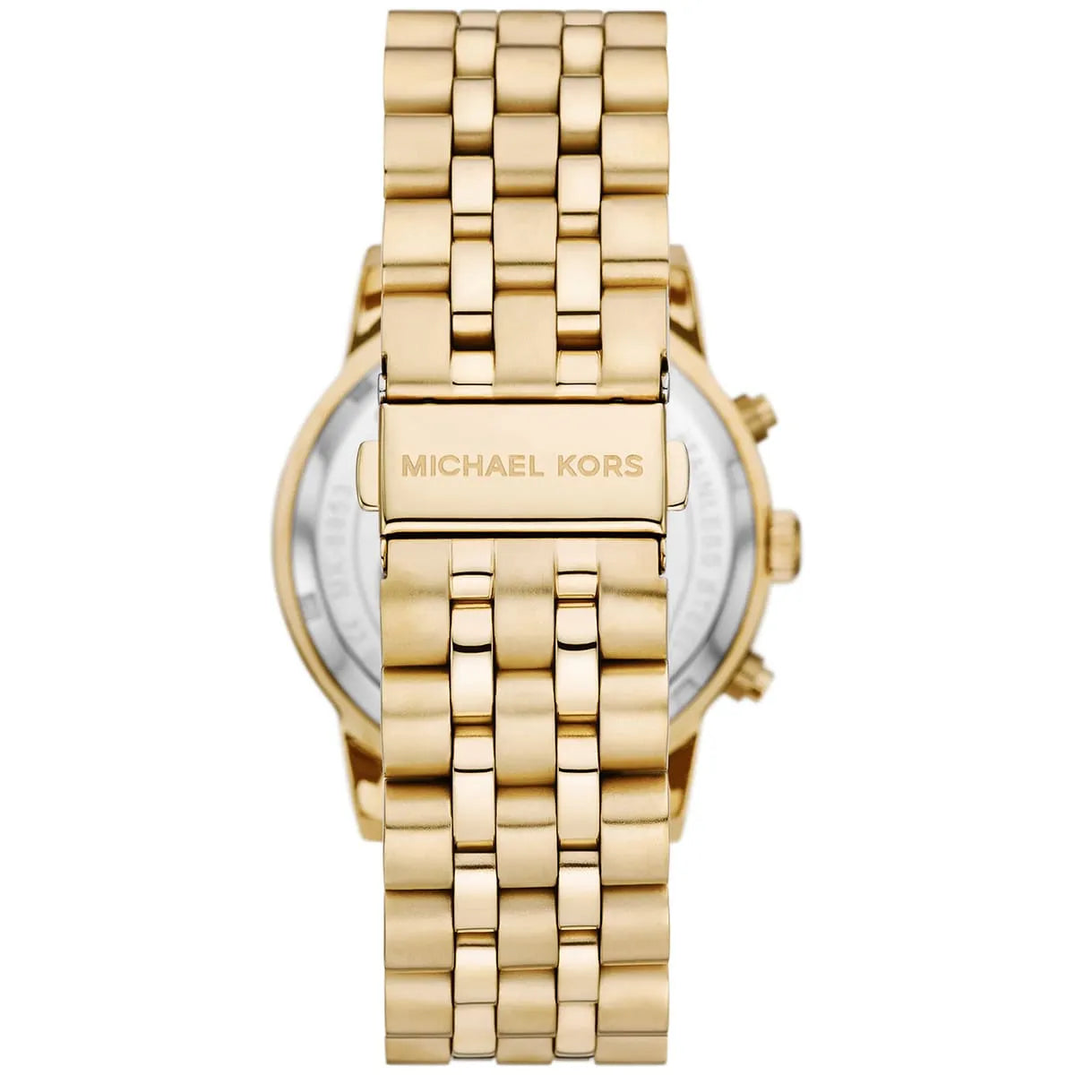 Back case of Michael Kors MK8953 quartz chronograph gold bracelet wristwatch