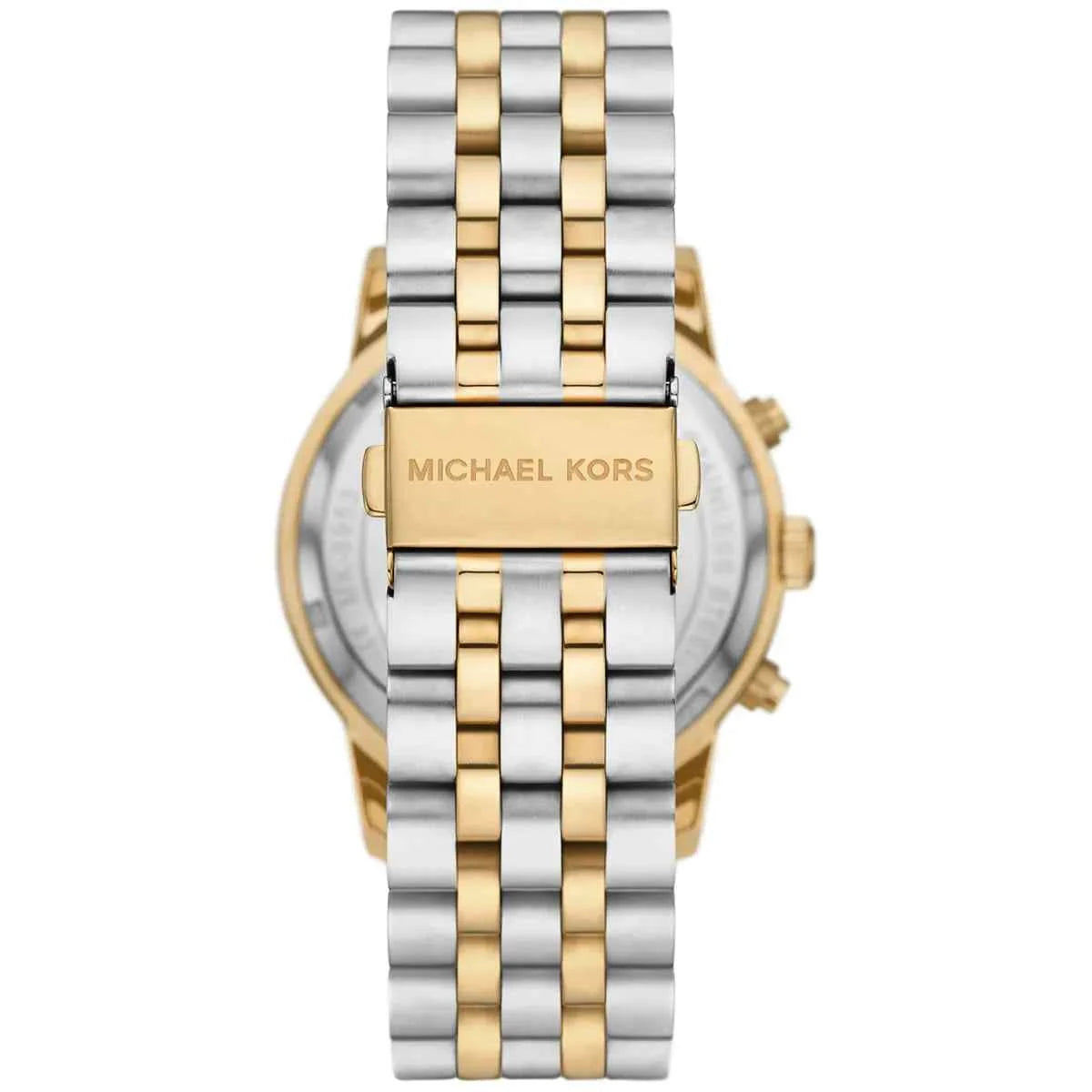 Michael Kors Hutton MK8954 Men's Black Dial Two-Tone Stainless Steel Chronograph Watch