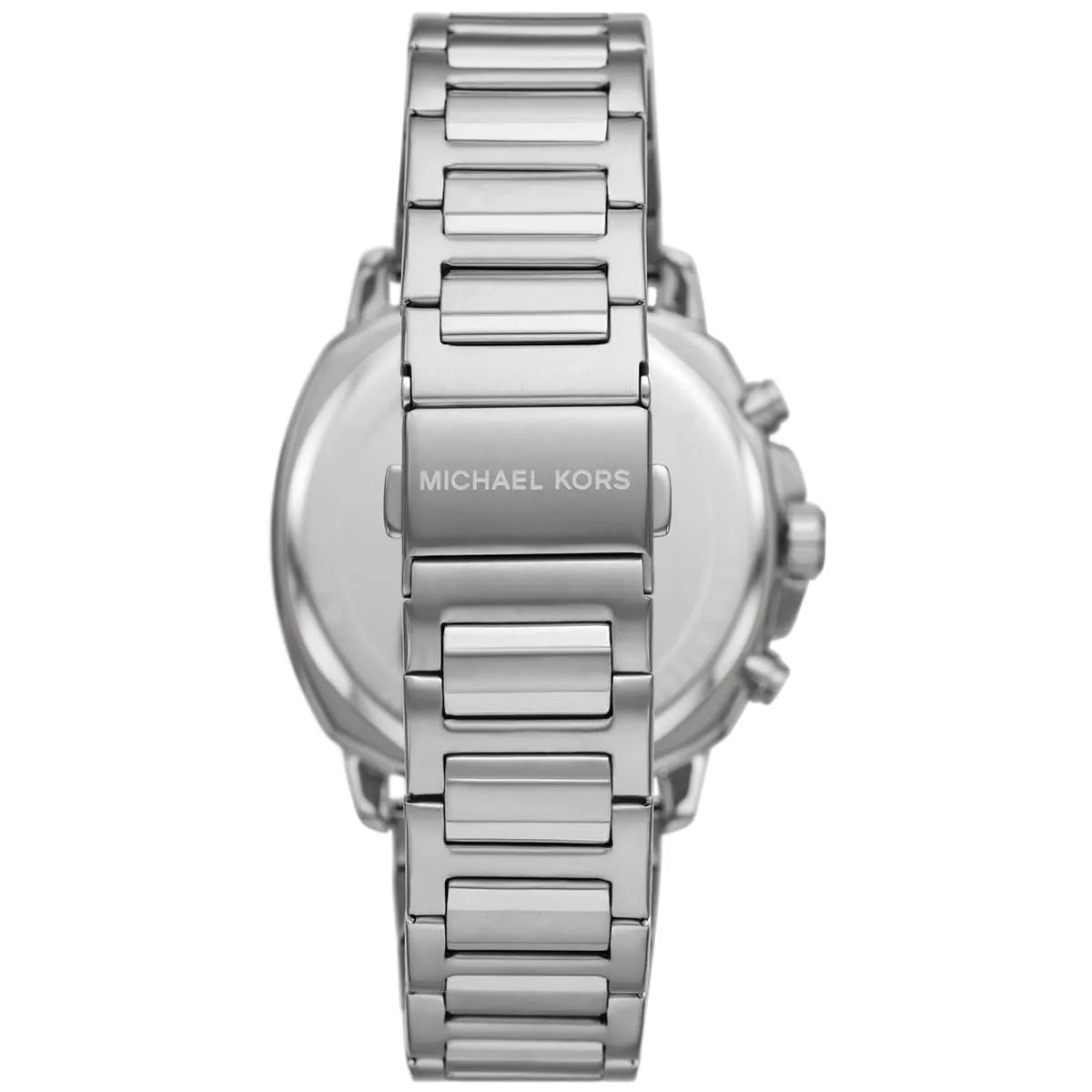 Back case of Michael Kors MK8968 quartz chronograph stainless steel wristwatch