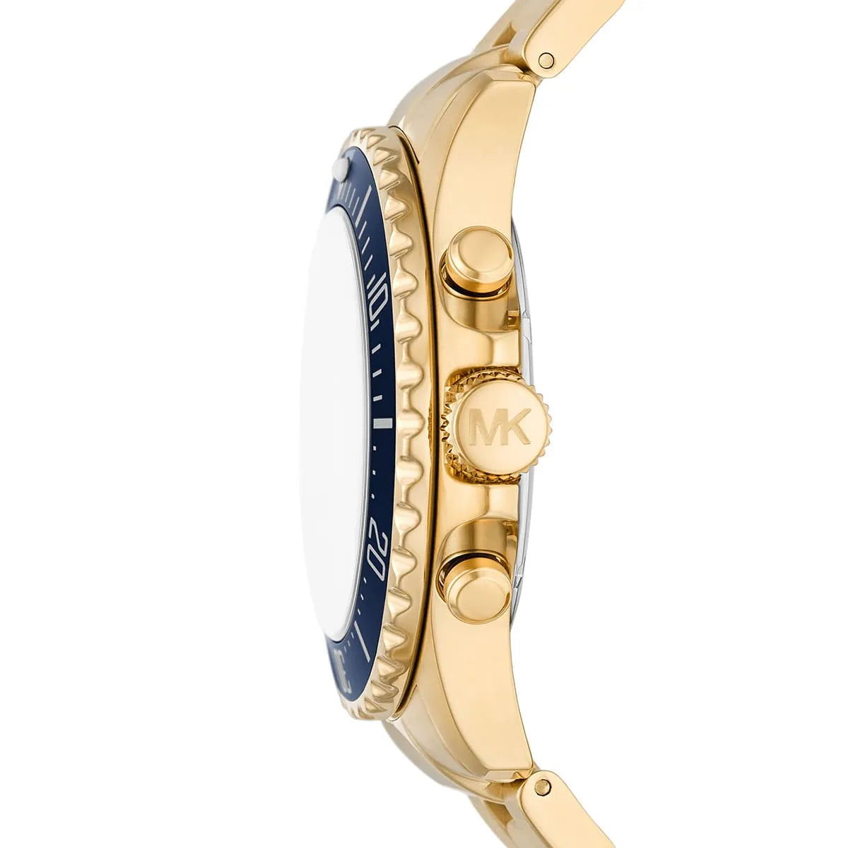 Side profile of Michael Kors Everest MK8978 gold stainless steel men's watch