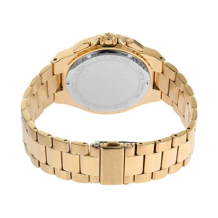 Michael Kors Lennox MK8989 Men's Gold Dial Gold Stainless Steel Pavé Chronograph Watch