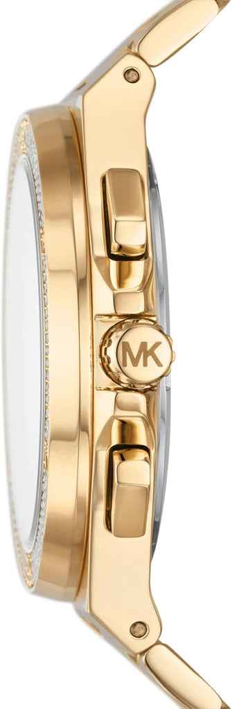 Michael Kors Lennox MK8989 Men's Gold Dial Gold Stainless Steel Pavé Chronograph Watch