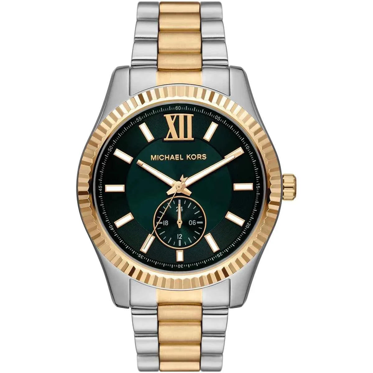 Michael Kors Lexington MK9063 Men's Green Dial Two-Tone Watch