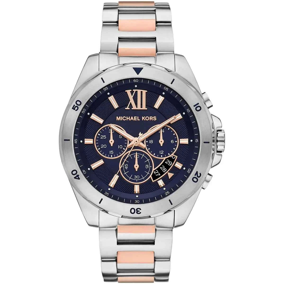 Michael Kors Brecken MK9065 Men's Blue Dial Two-Tone Chronograph Watch