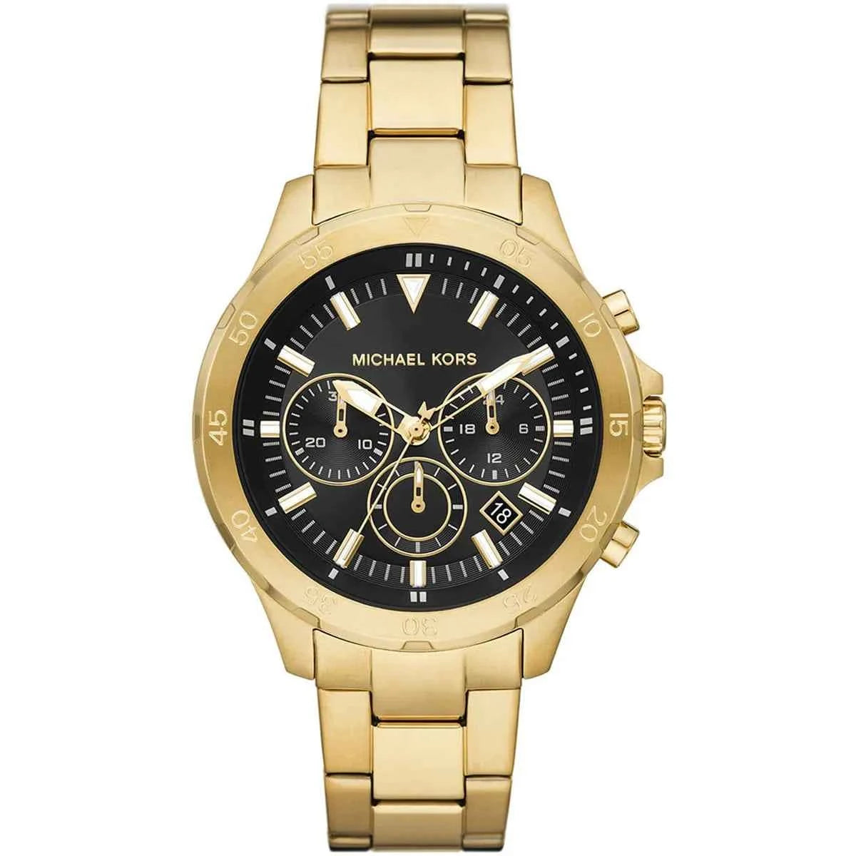 Michael Kors Grayson MK9108 Men's Black Dial Gold Chronograph Watch