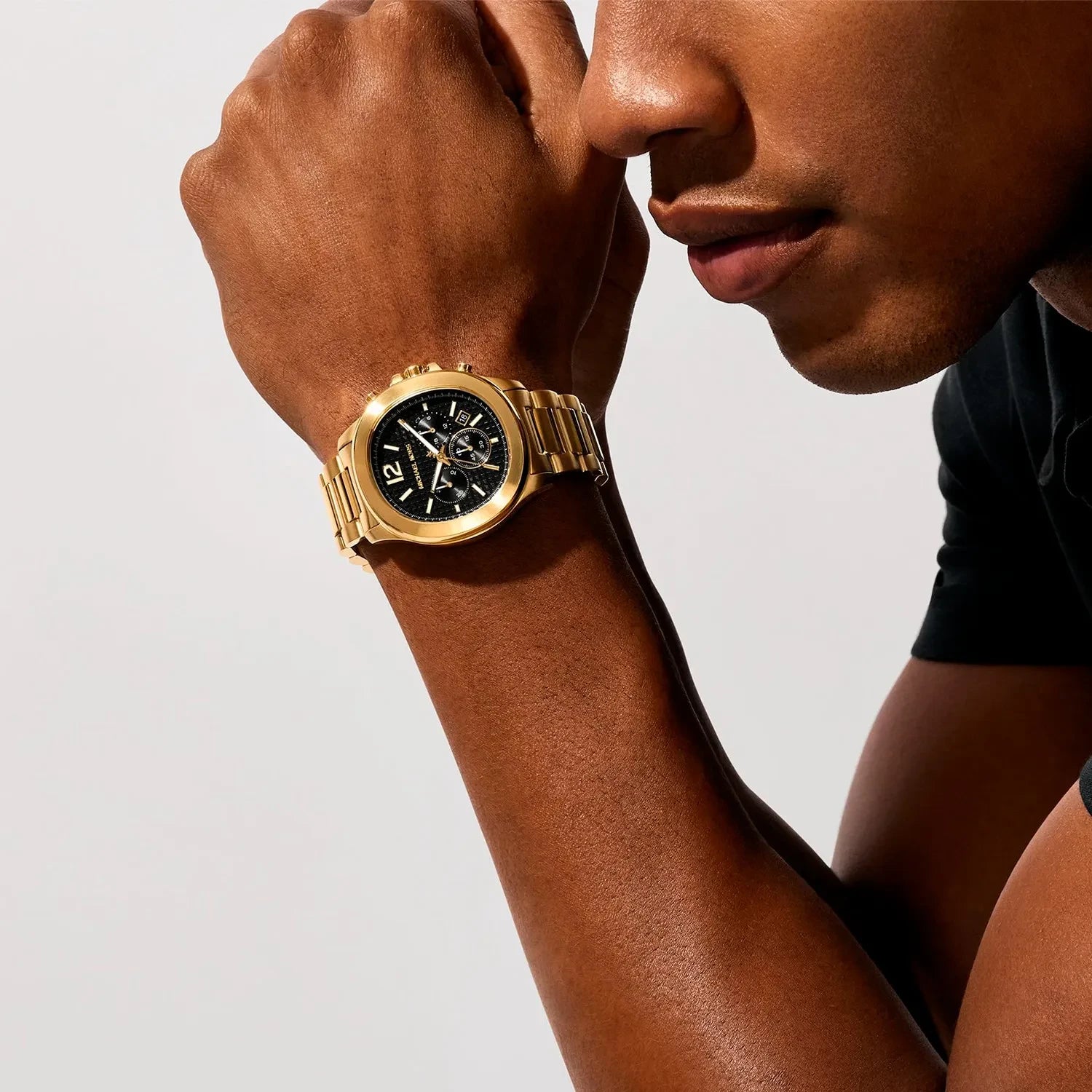 Michael Kors MK9192 black crystal dial stainless steel watch
