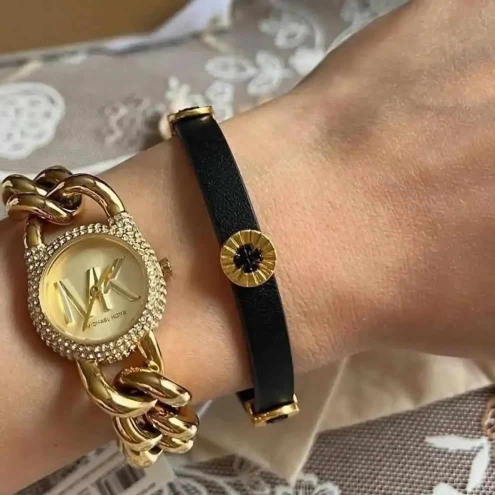 Michael Kors MKO1067 luxury gold women's wristwatch