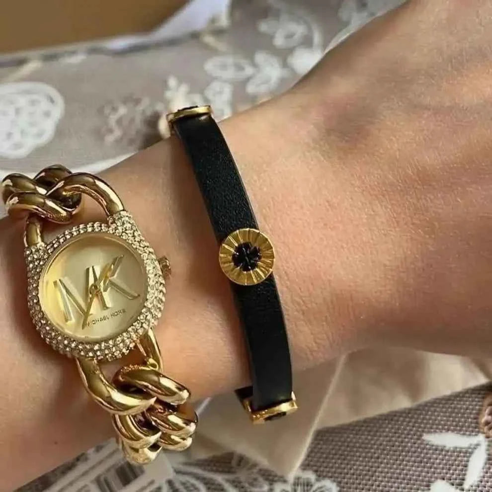 Michael Kors Hamilton MKO1067 Women's Gold Stainless Steel Watch 24mm