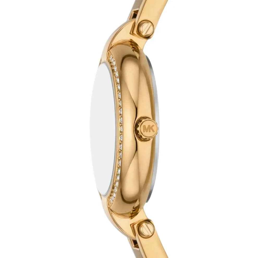 Michael Kors Laney MKO1110 Women's Gold Stainless Steel Pave Watch 30mm