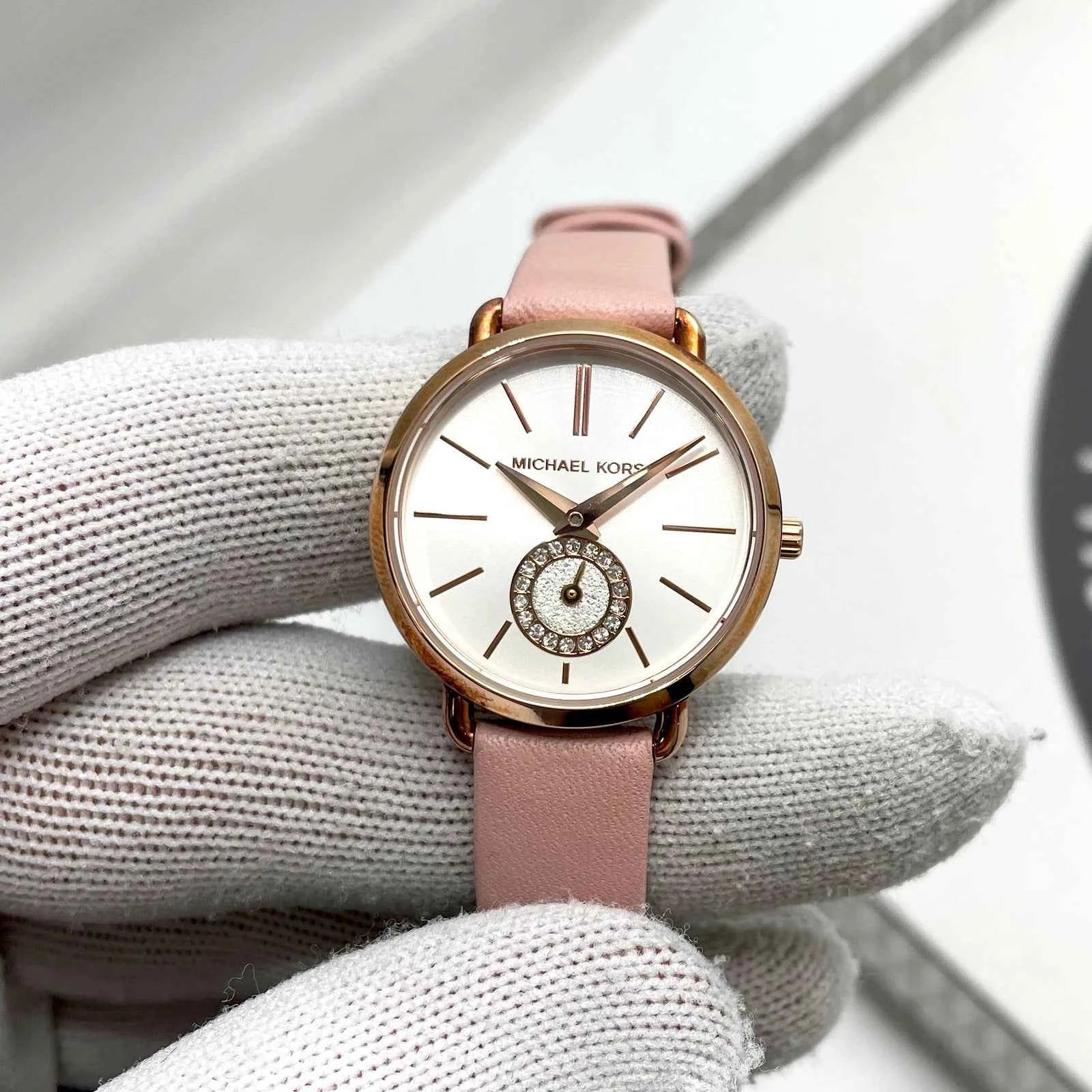 Michael Kors Portia MK2735 Women's White Dial Pink Leather Watch