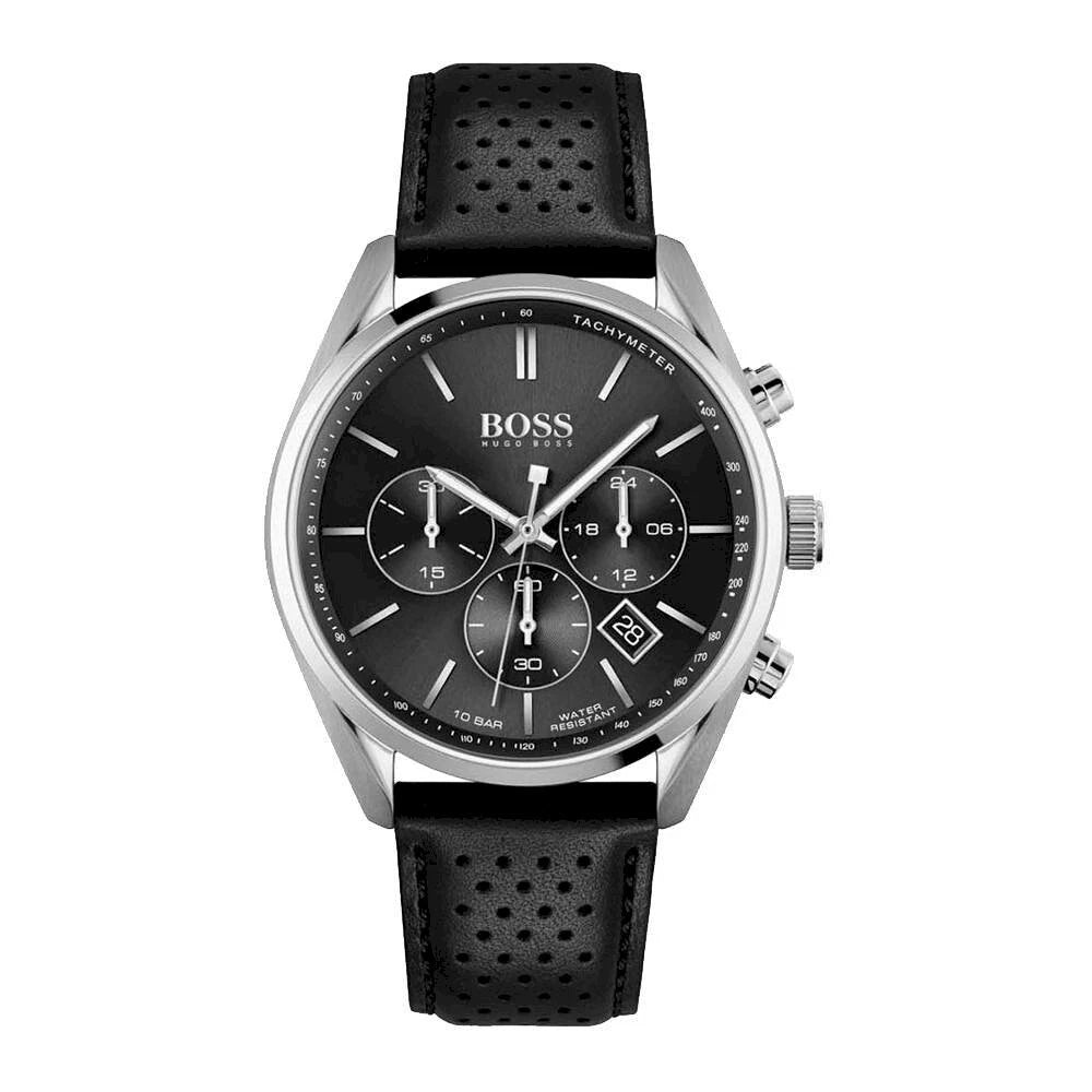 Hugo Boss HB1513816 Champion Black Leather Watch – Men’s Watch - Luxverse
