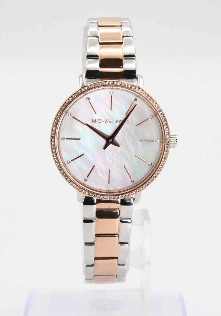 Michael Kors Pyper Gift Set MK1066 Women's Mother-of-Pearl Dial Two-Tone Stainless Steel Watch
