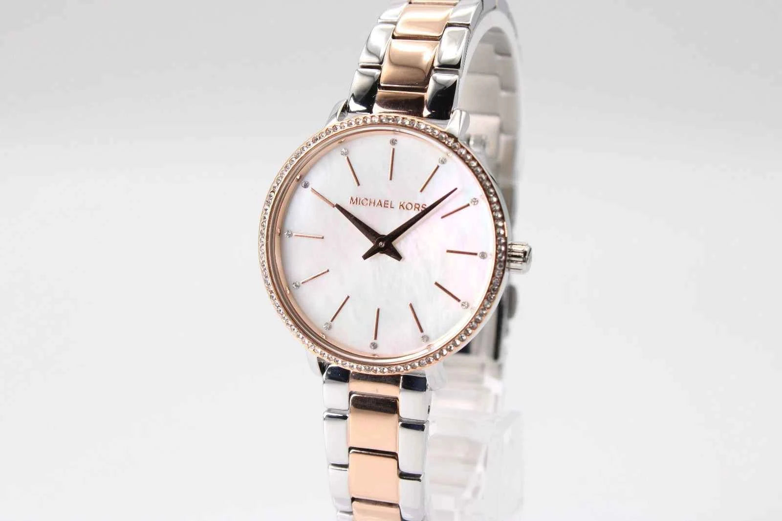 Michael Kors Pyper Gift Set MK1066 Women's Mother-of-Pearl Dial Two-Tone Stainless Steel Watch