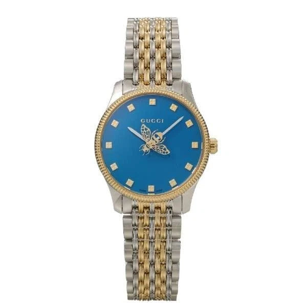 GUCCI G-TIMELESS 29mm Blue Dial Bee YA1265029-Steel & Yellow Gold PVD Watch - Luxverse