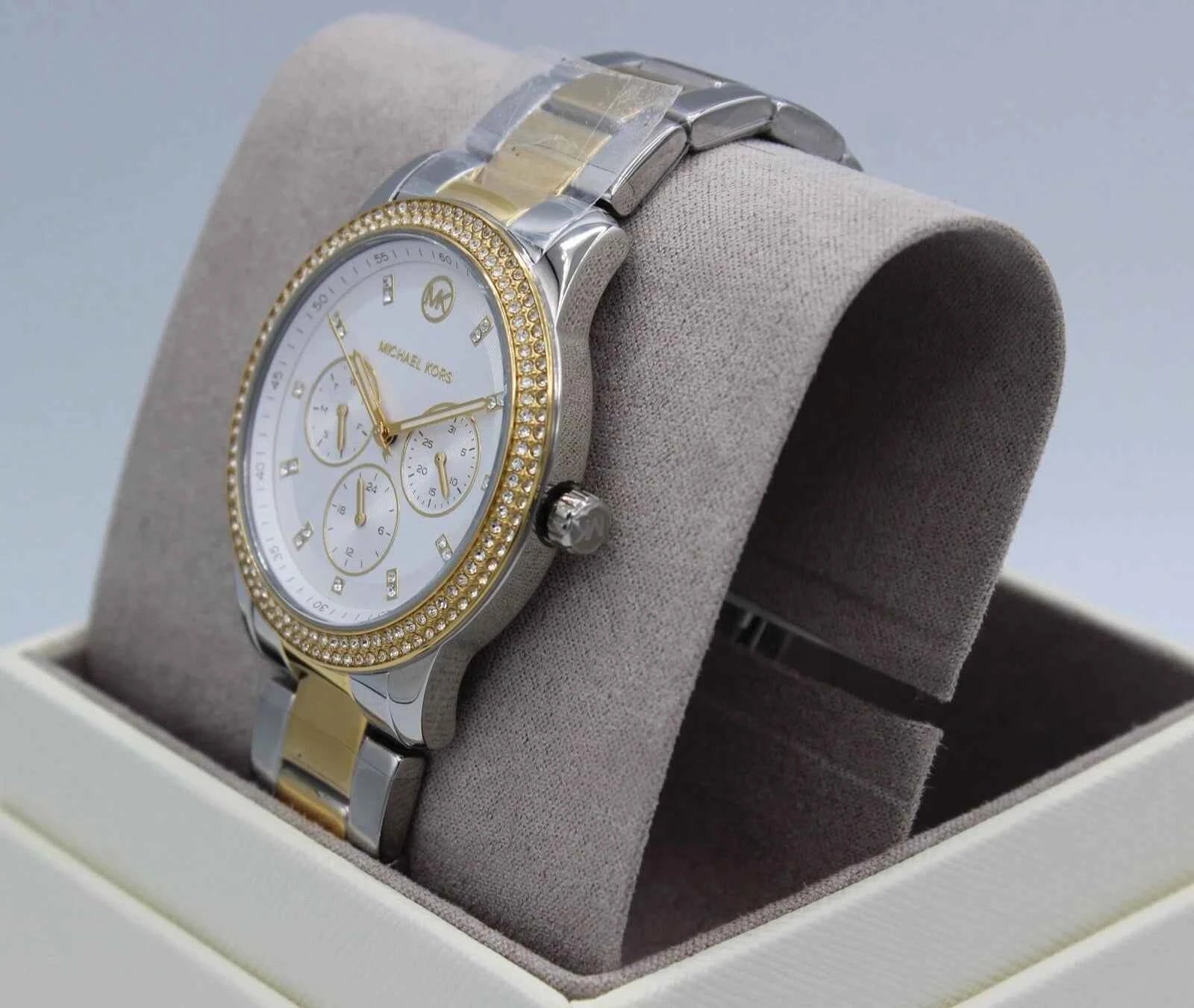 Michael Kors Tibby MK6825 Women's White Dial Two-Tone Stainless Steel Watch