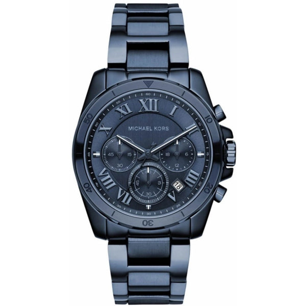 Michael Kors Brecken MK6361 women's blue chronograph stainless steel watch front view