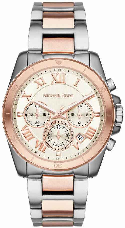 Michael Kors Brecken MK6368 Women's White Dial Rose & Silver Chronograph Watch