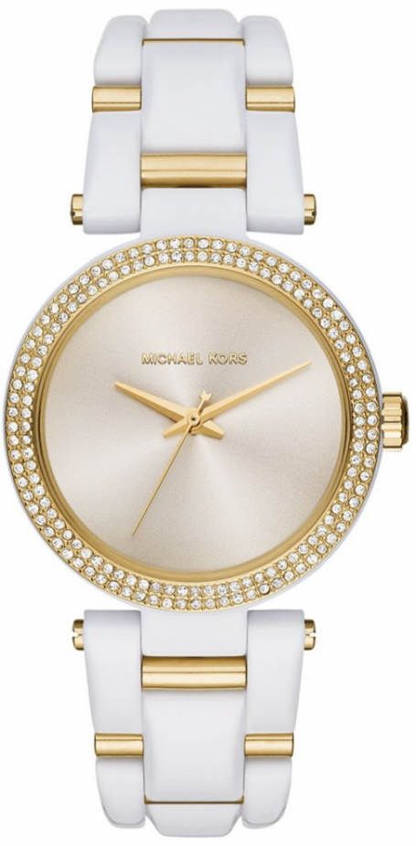 Michael Kors Delray Pave MK4315 women's white and gold analog watch