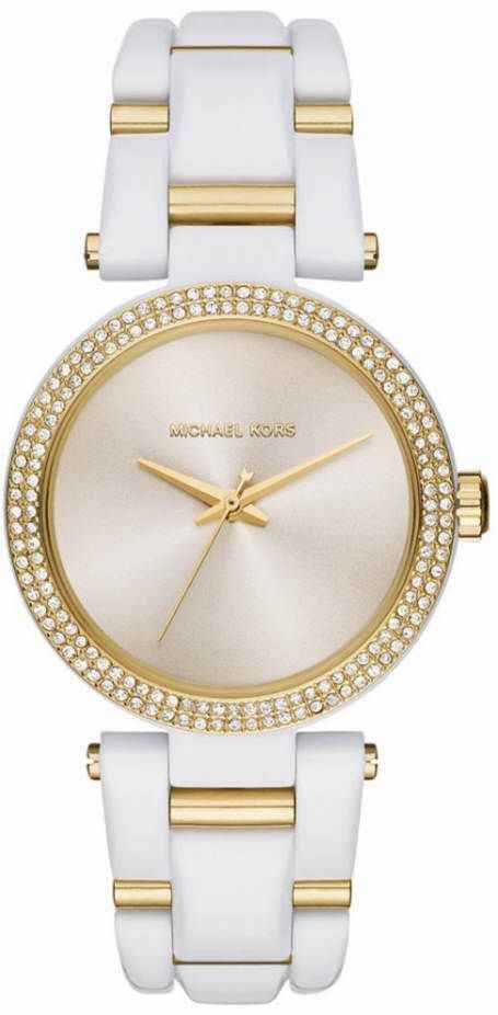 Michael Kors Delray Pave MK4315 Women's White & Gold Analog Watch