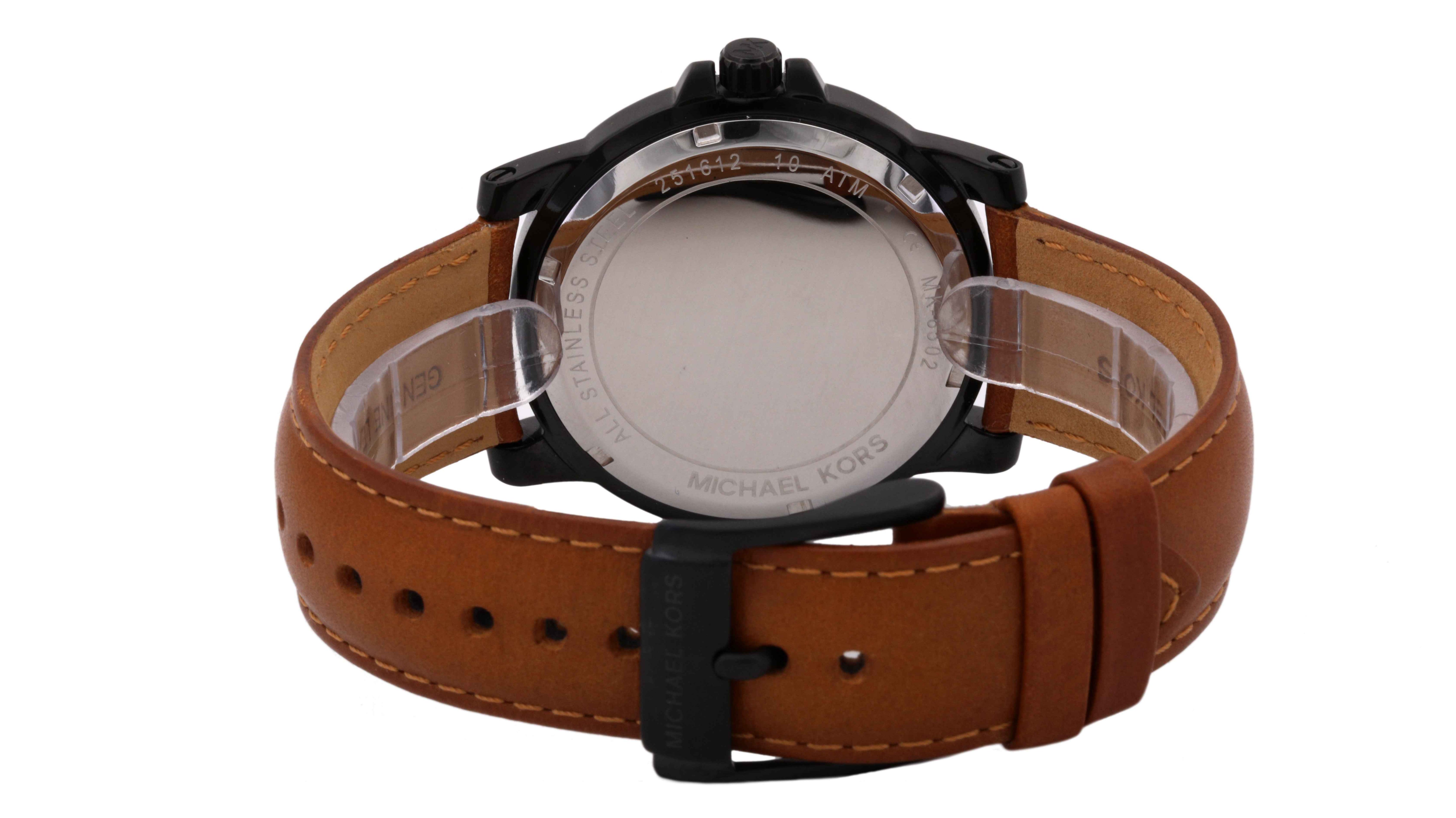 Michael Kors Paxton MK8502 Men's Black Dial Black Leather Watch