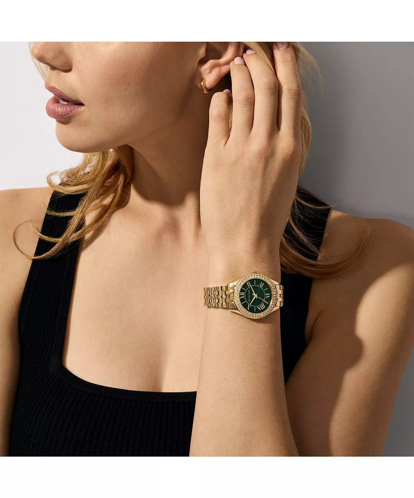 Michael Kors MK4870 luxury women's green analog wristwatch