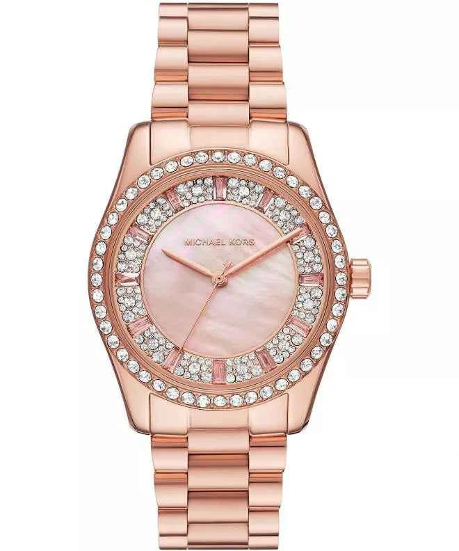Michael Kors Lexington MK7444 Women's Pink Mother-of-Pearl Dial Rose Gold Stainless Steel Watch