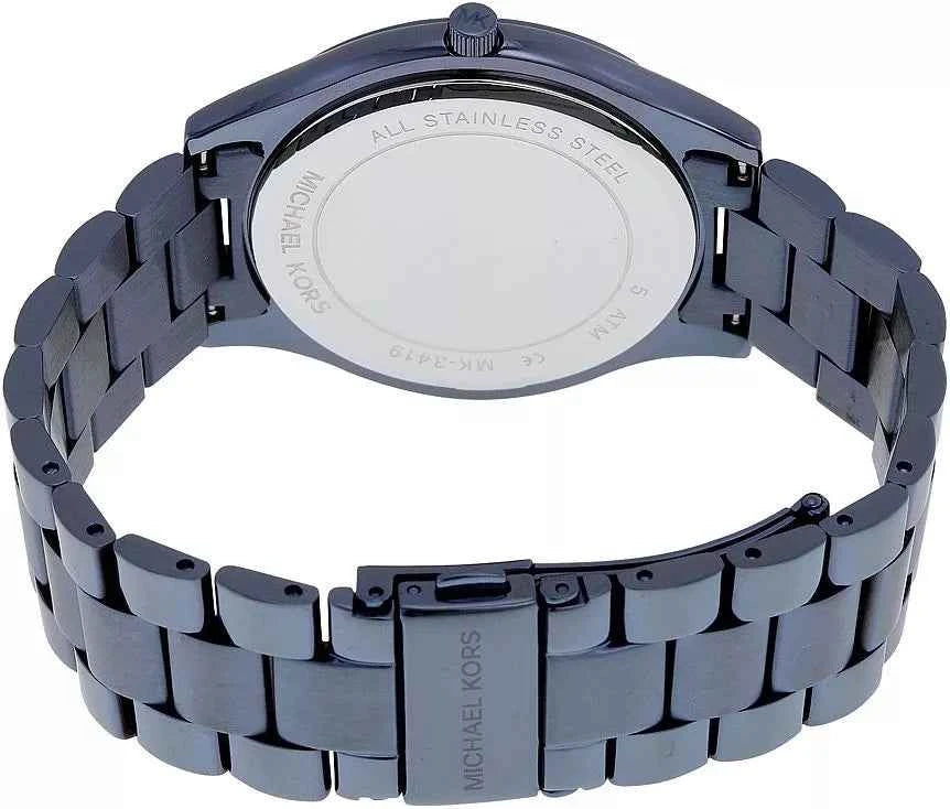 Michael Kors Slim Runway MK3419 Blue Dial Stainless Steel Watch