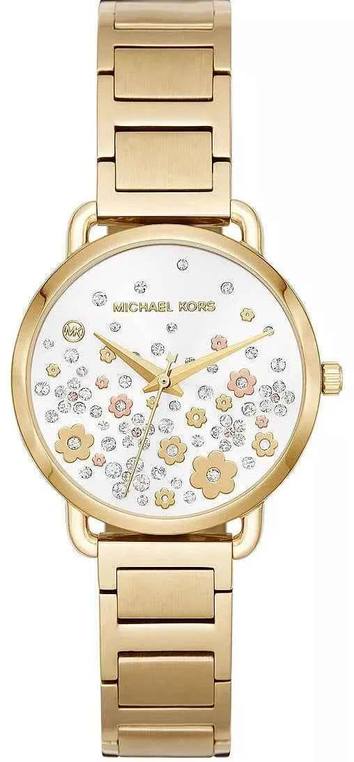 Michael Kors Portia MK3840 Women's White Dial Gold Stainless Steel Watch