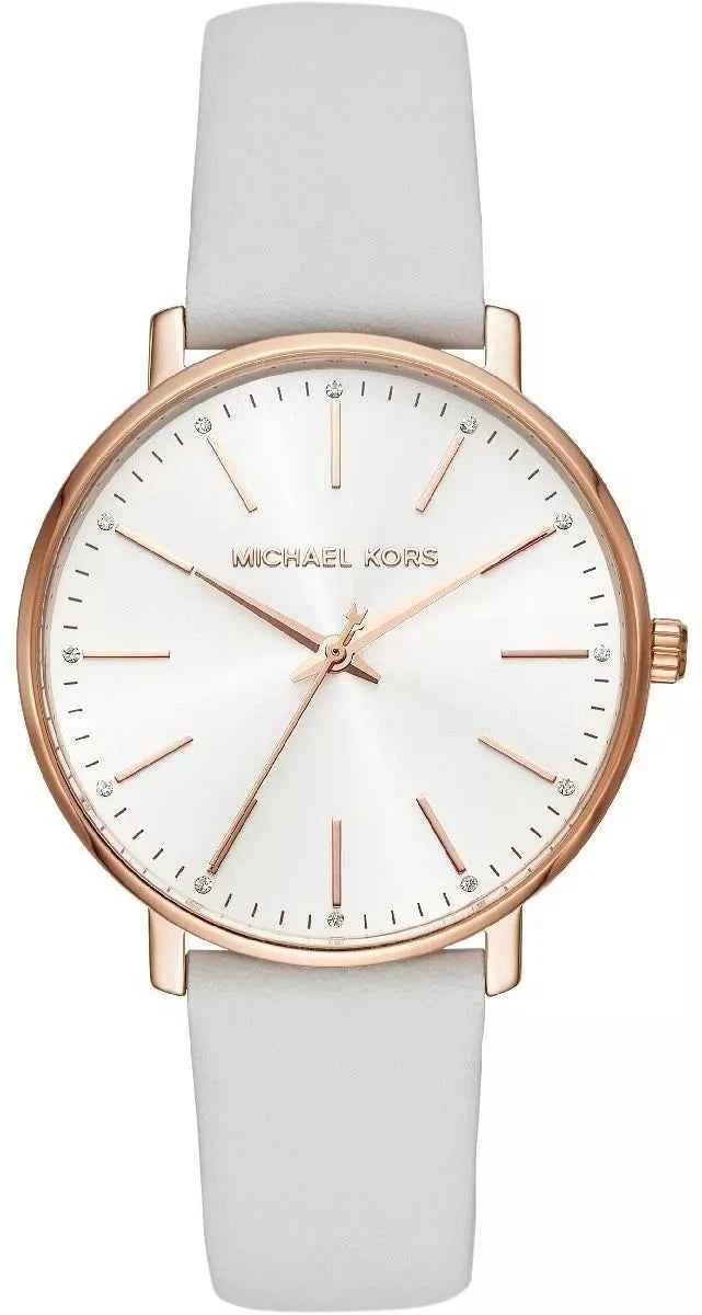 Michael Kors Pyper MK2800 Women's Silver Dial White Leather Watch