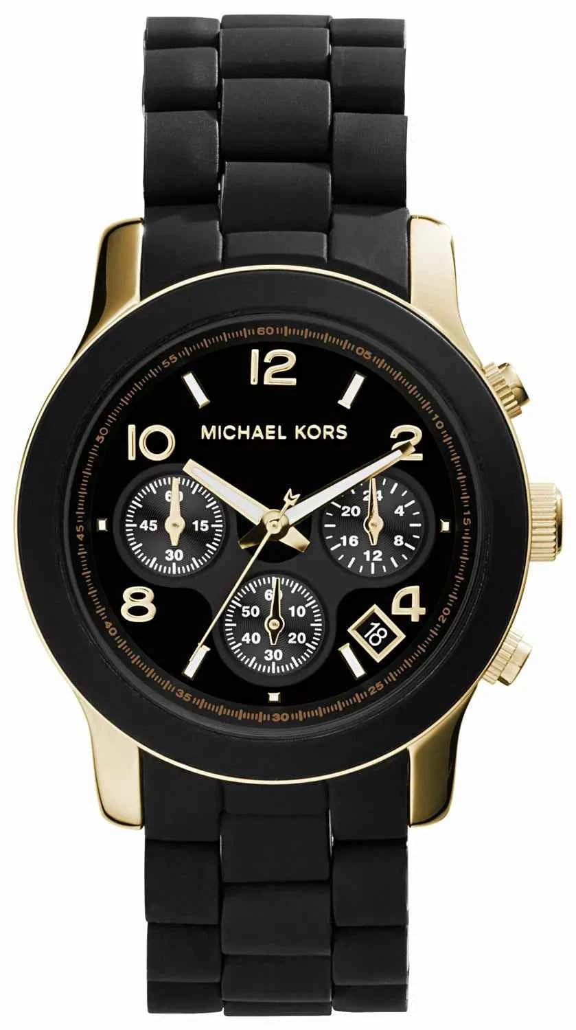 Michael Kors Runway MK5191 Women's Black Silicone Strap Watch