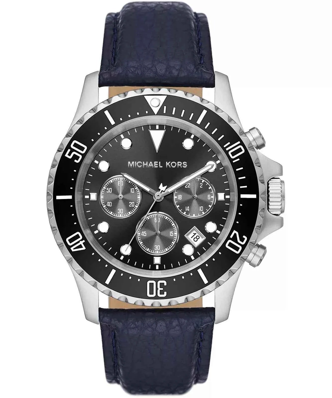 Michael Kors Everest MK9091 Men's Black Dial Blue Leather Chronograph Watch