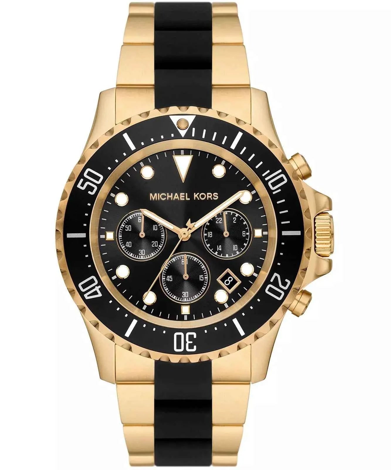 Michael Kors Everest MK8979 Men's Black Dial Gold Stainless Steel Chronograph Watch