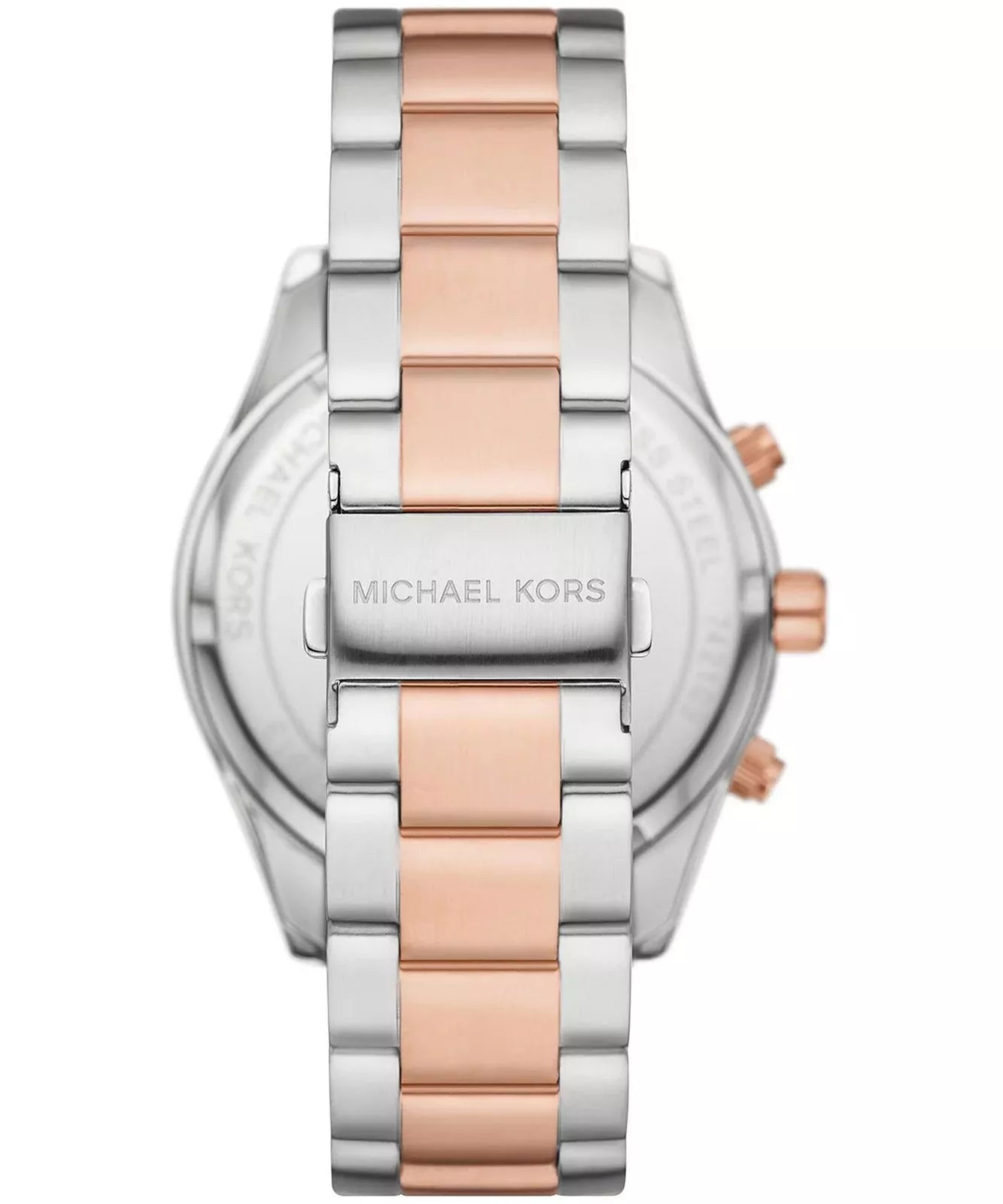 Back case of Michael Kors MK8913 quartz chronograph stainless steel wristwatch