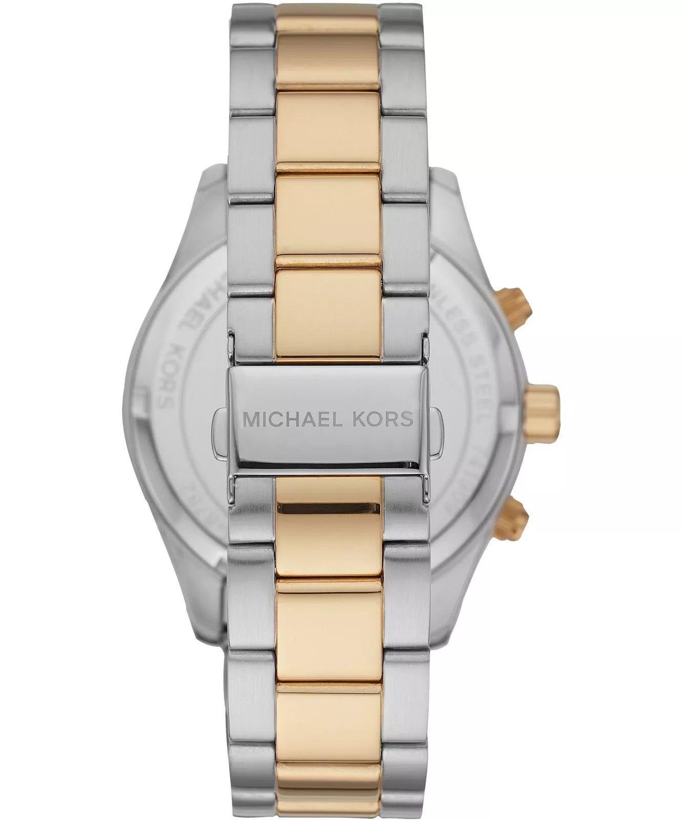 Back case of Michael Kors MK8784 quartz chronograph stainless steel wristwatch