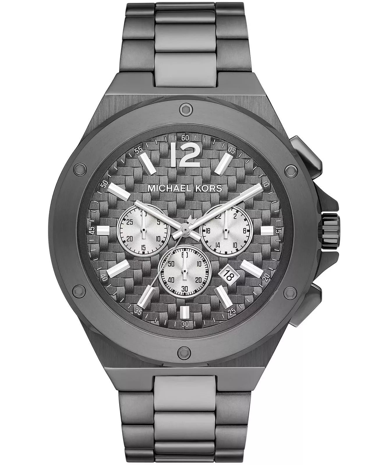 Michael Kors Lennox MK9102 men's gray dial chronograph watch front view