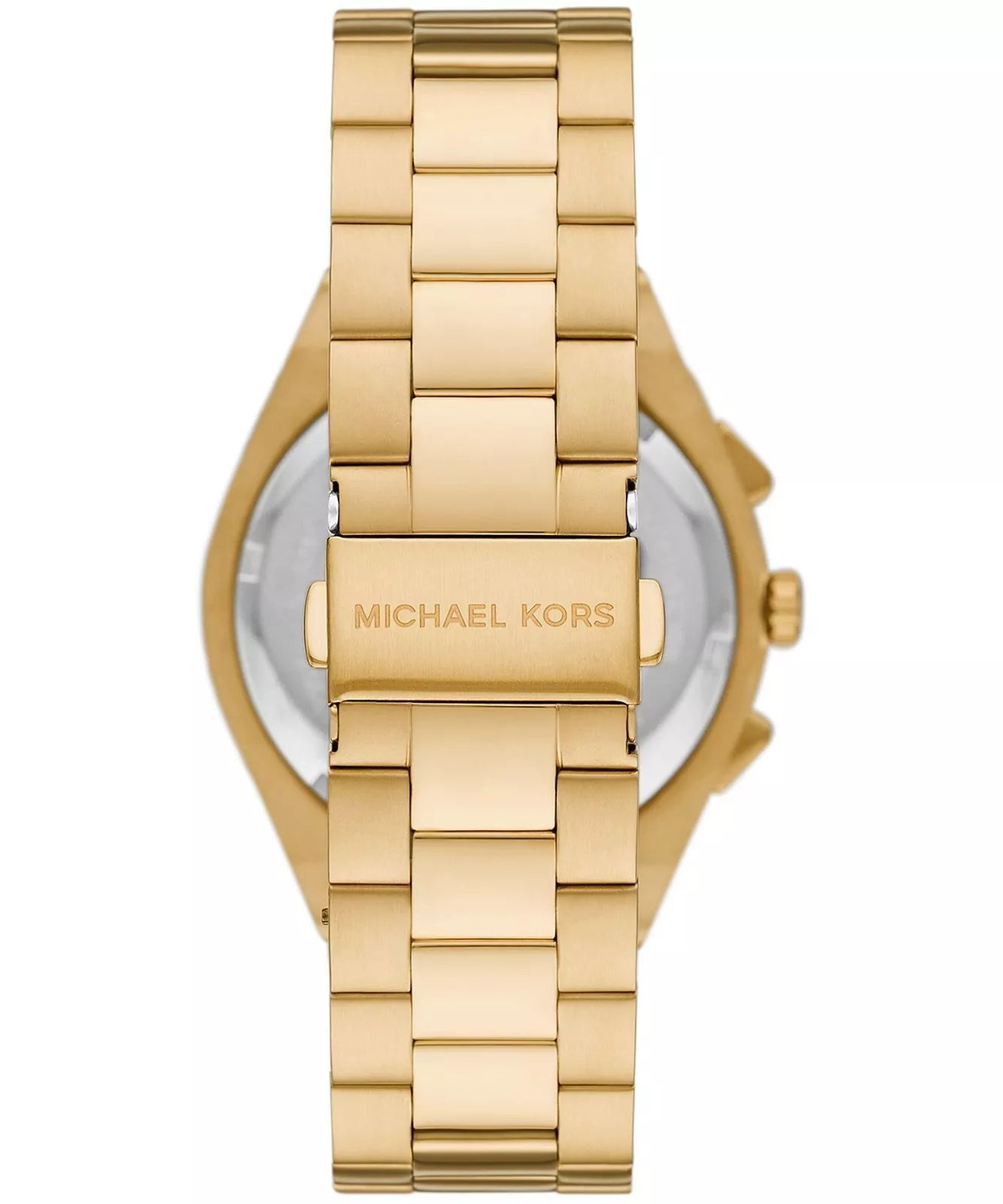 Back case of Michael Kors MK9120 quartz chronograph gold bracelet wristwatch