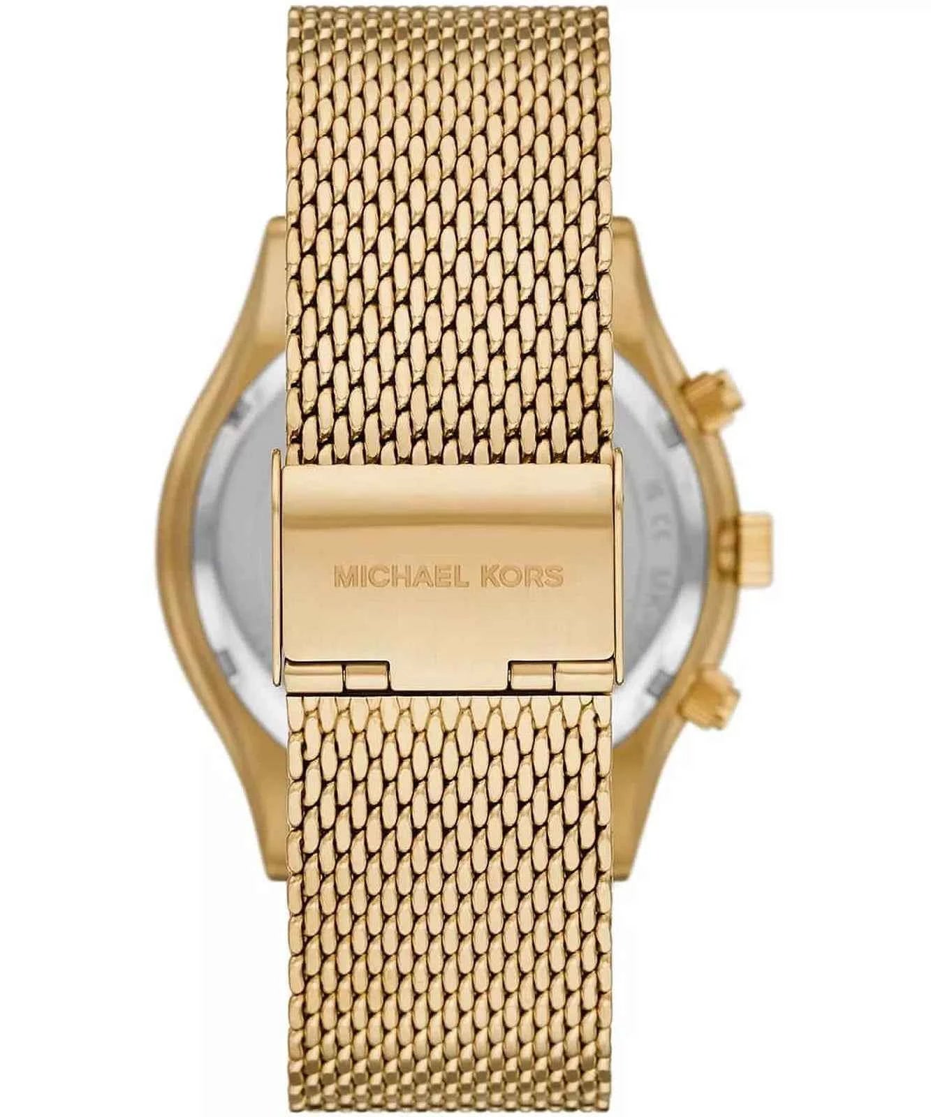 Michael Kors Slim Runway MK9057 Men's Black Dial Gold Mesh Chronograph Watch
