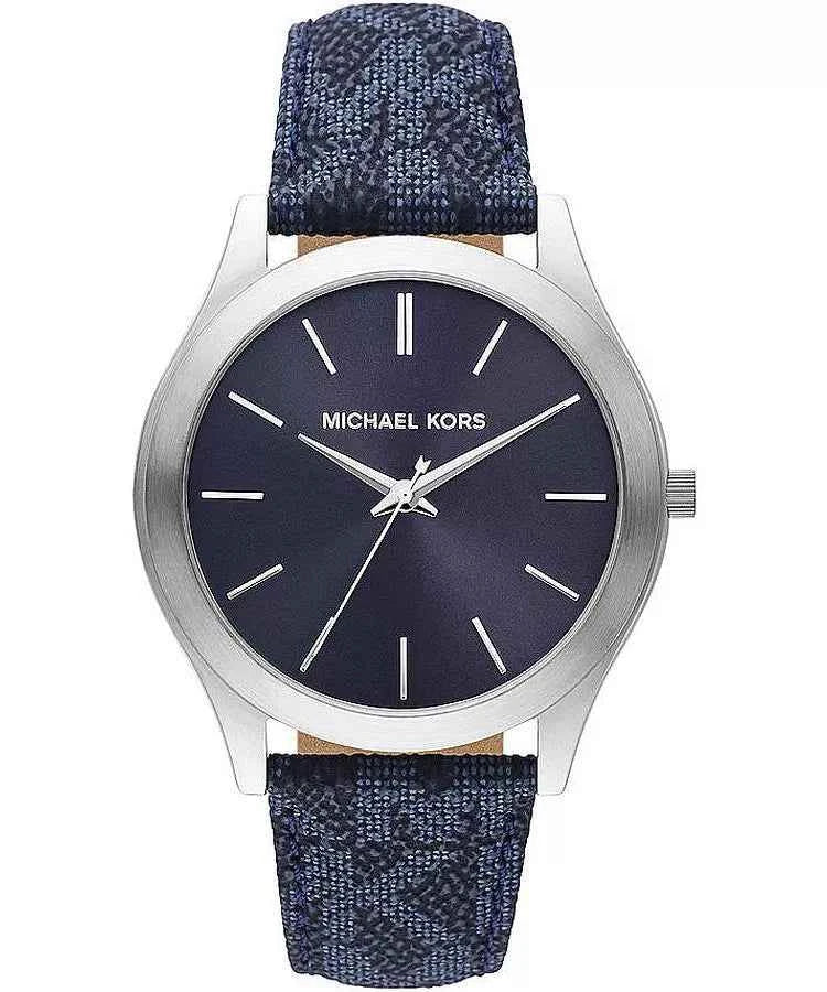 Michael Kors Slim Runway MK8907 Men's Navy Blue Dial Leather Watch
