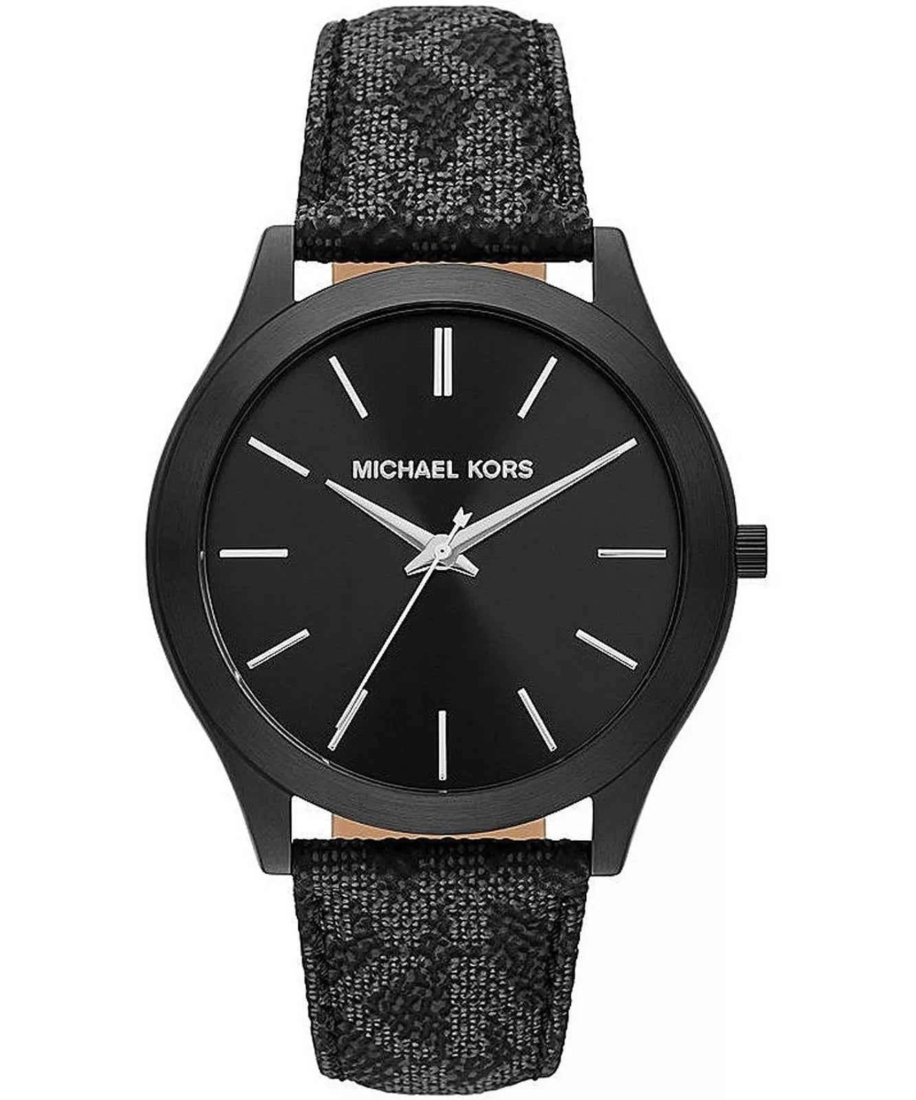 Michael Kors Slim Runway MK8908 Men's Black Dial Black PVC Watch