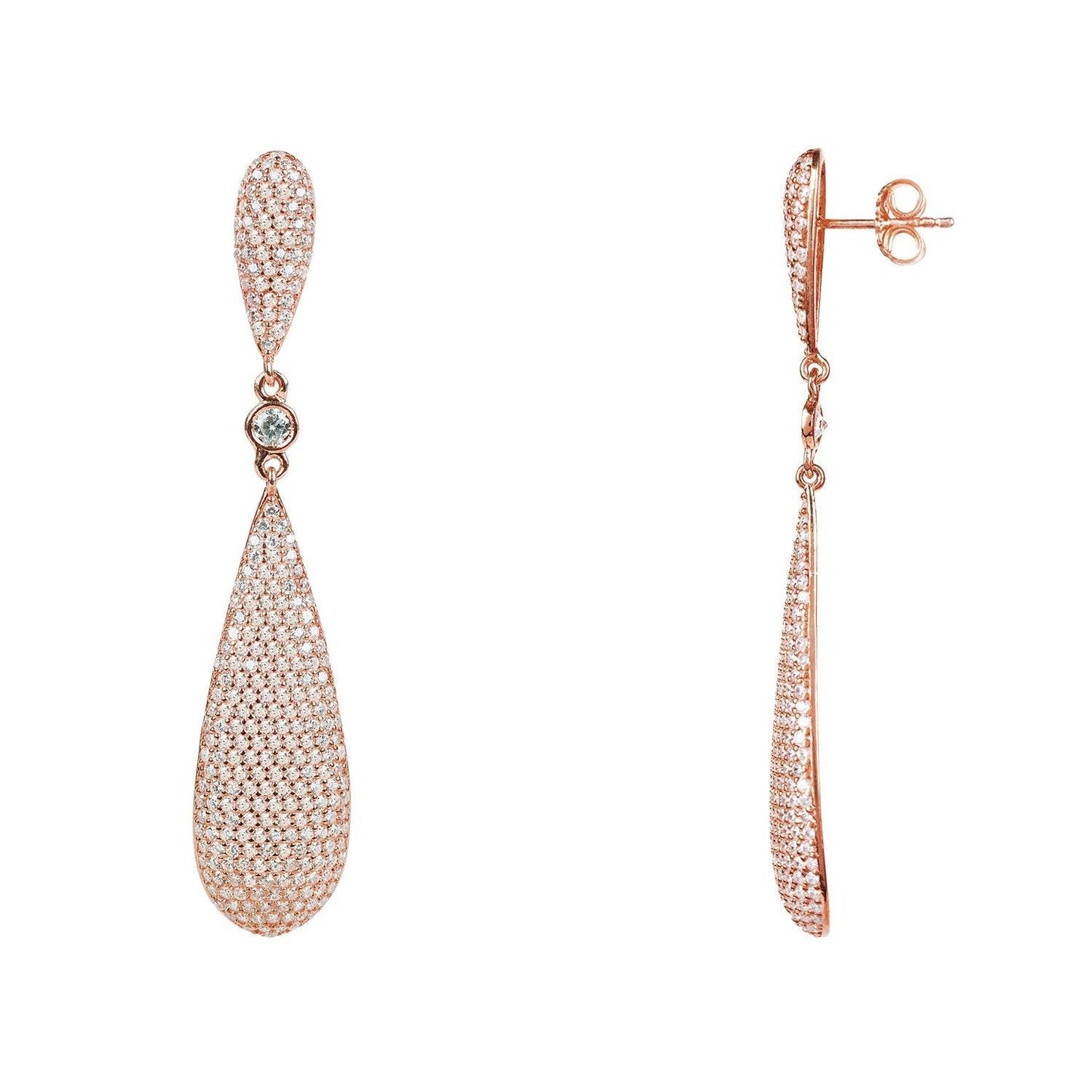 Latelita Coco`s Long Drop Earrings Rosegold - Luxverse